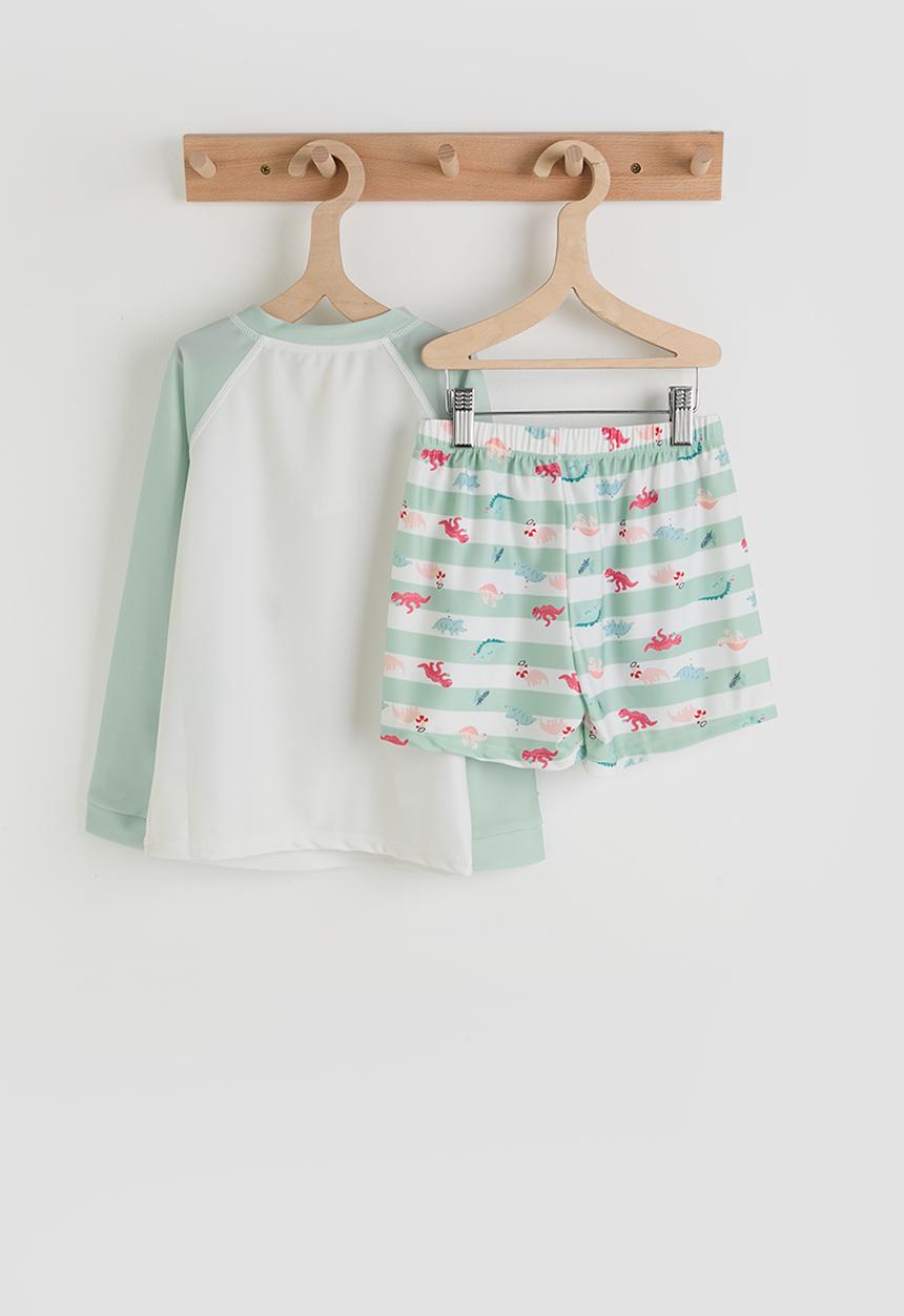 Pop Candy - Rash guard and board shorts - white/aop