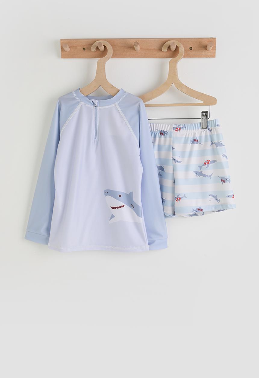 Pop Candy - Rash guard and board shorts - blue/aop