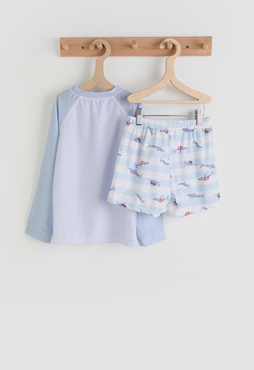 Pop Candy - Rash guard and board shorts - blue/aop