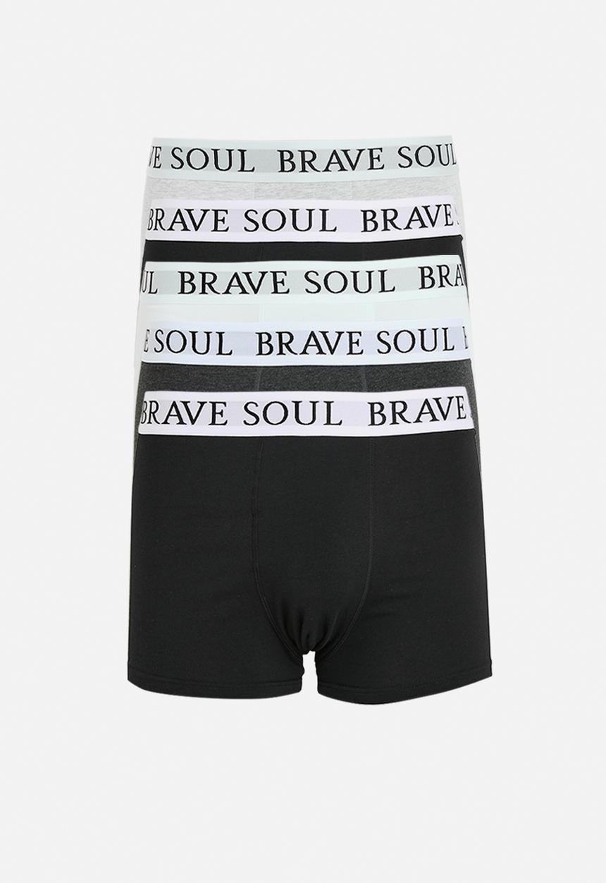 Brave Soul - 5Pk Boxers - Black Multi