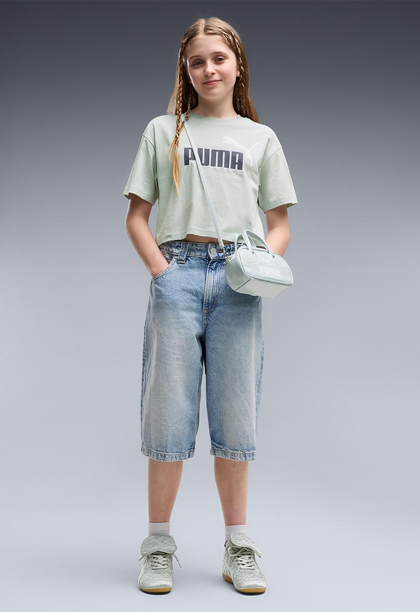 PUMA - Ess 2 Color No. 1 Logo Short Length Tee G - Créme De Mint