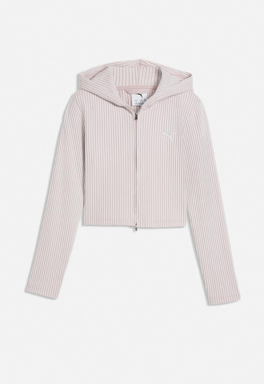 PUMA - Ess Ribbed Full-Zip Soft Touch Hoodie G - Misty Pink Heather