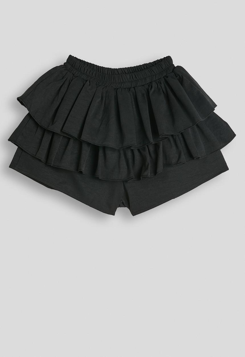 Pop Candy - Ruffle tiered shorts - black