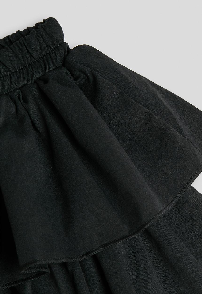 Pop Candy - Ruffle tiered shorts - black