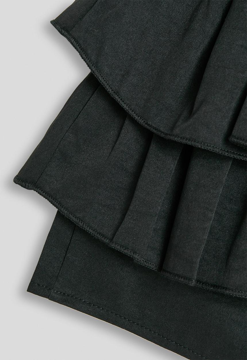 Pop Candy - Ruffle tiered shorts - black