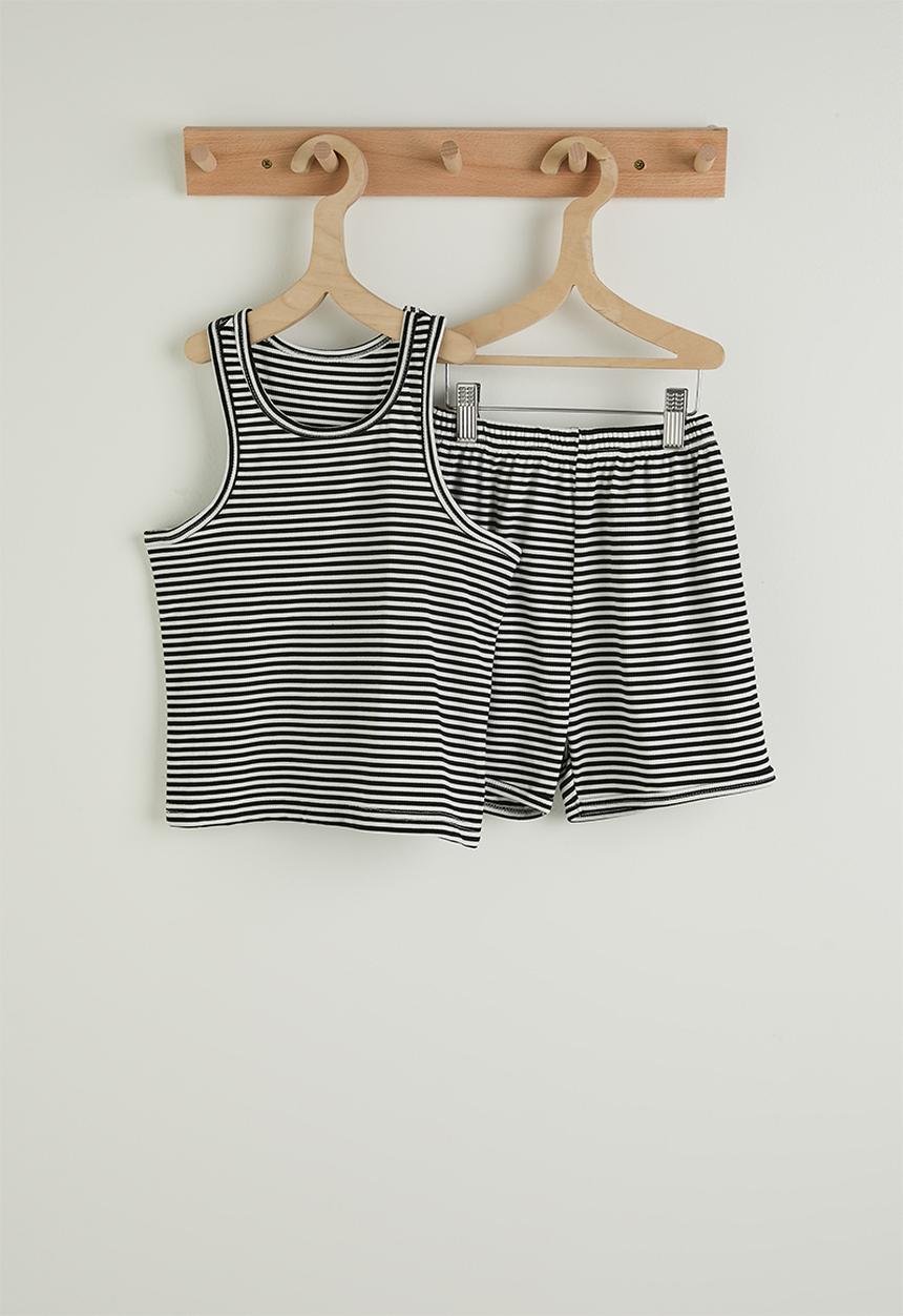 Pop Candy - Tank top & shorts - black stripes