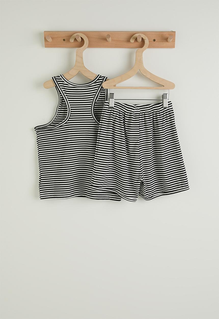 Pop Candy - Tank top & shorts - black stripes