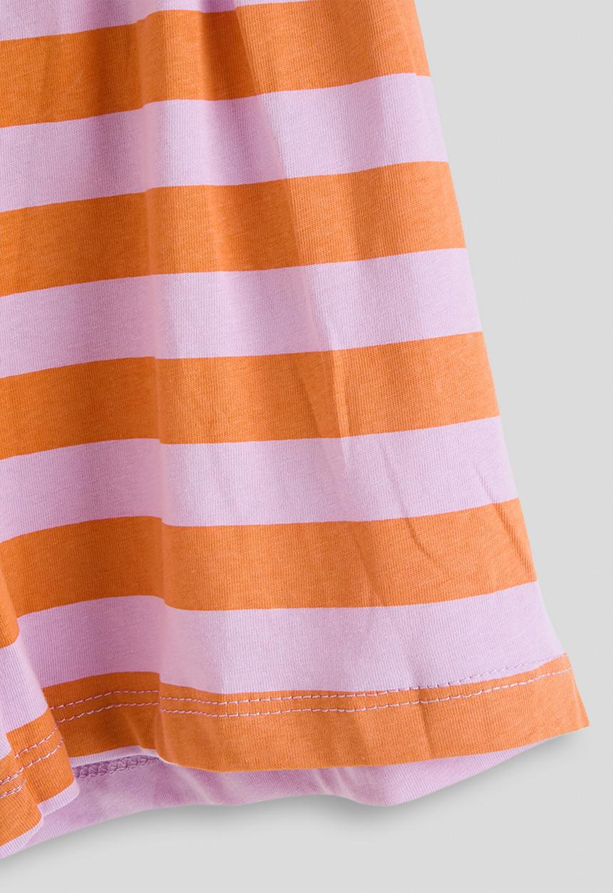 Pop Candy - Tee & printed shorts - pink & purple stripes