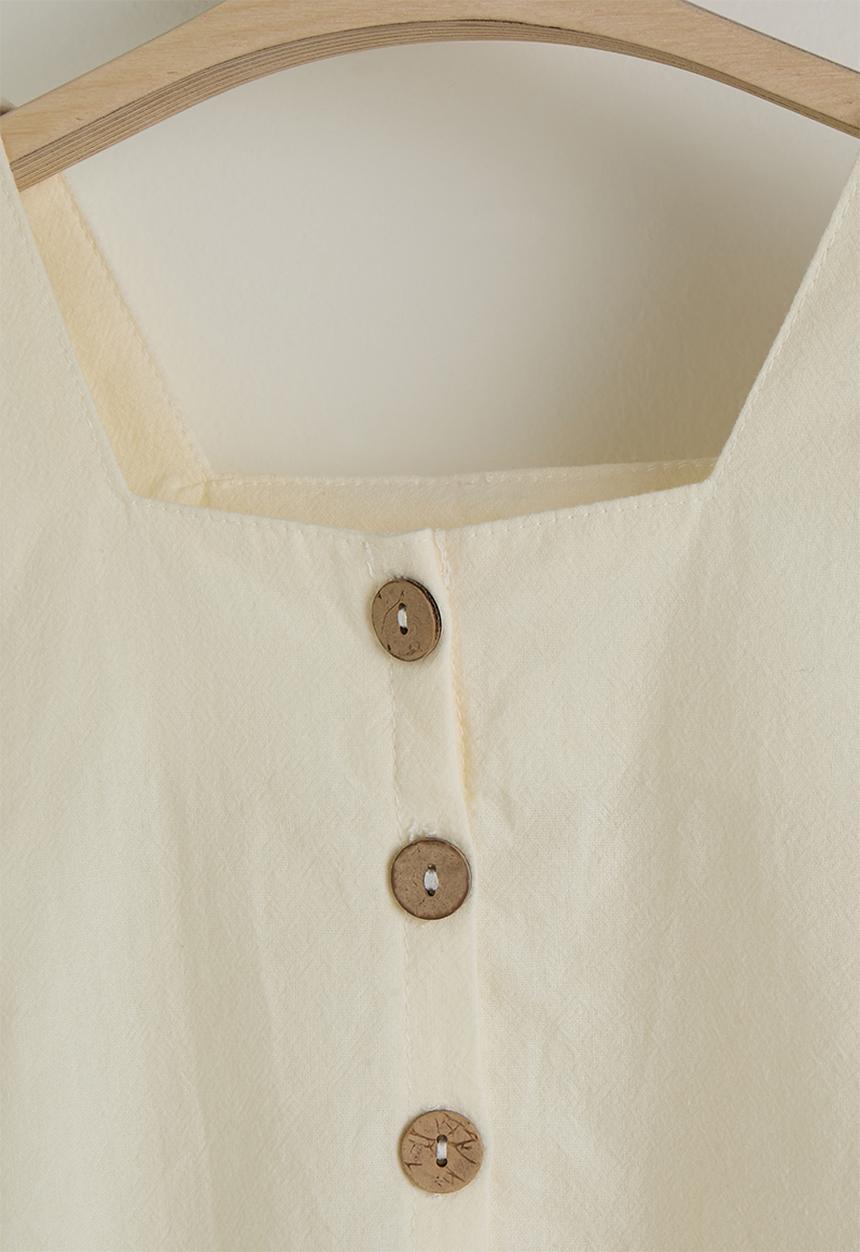 Pop Candy - Square neck top and basque skirt - off white