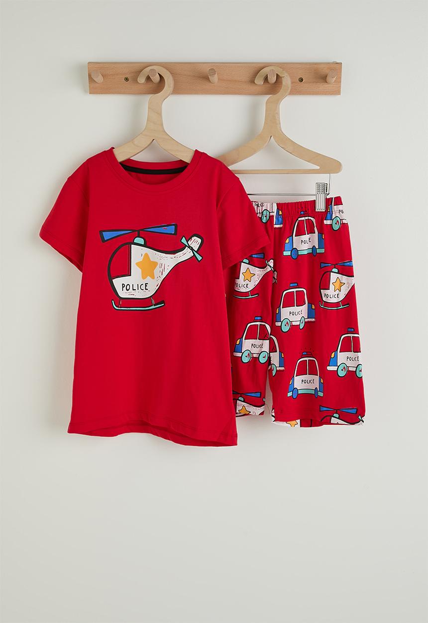Pop Candy - Tee and shorts - red/helicopter