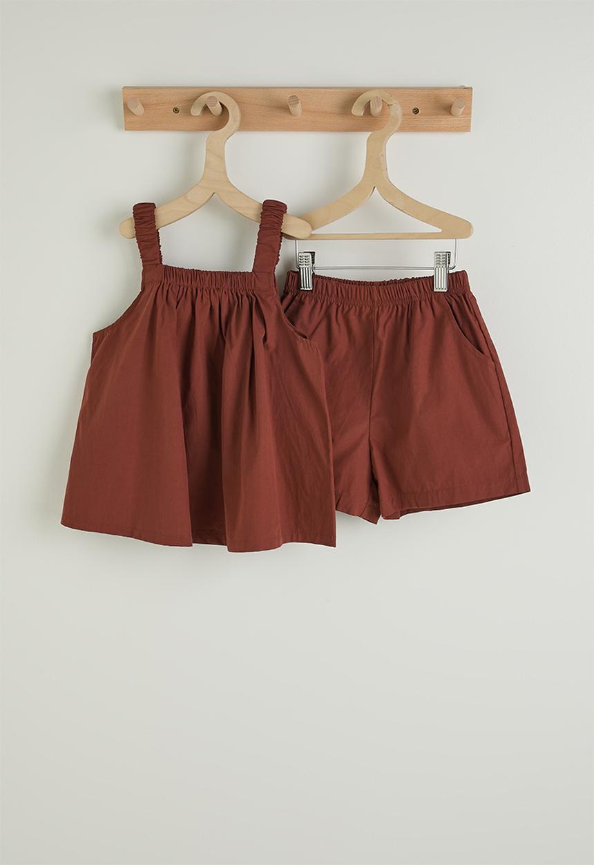 Pop Candy - Square neck blouse - brown