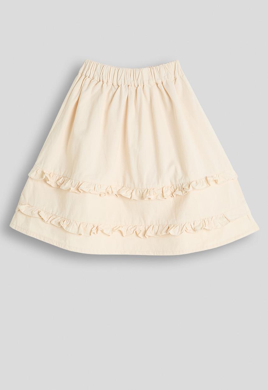 Pop Candy - Tiered ruffle midi skirt - cream