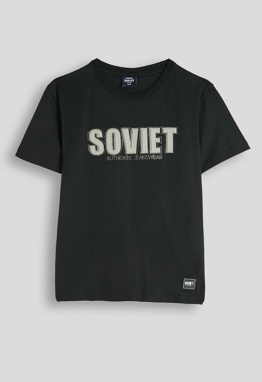 SOVIET - Boys Short sleeve Crew Neck Tee - Black