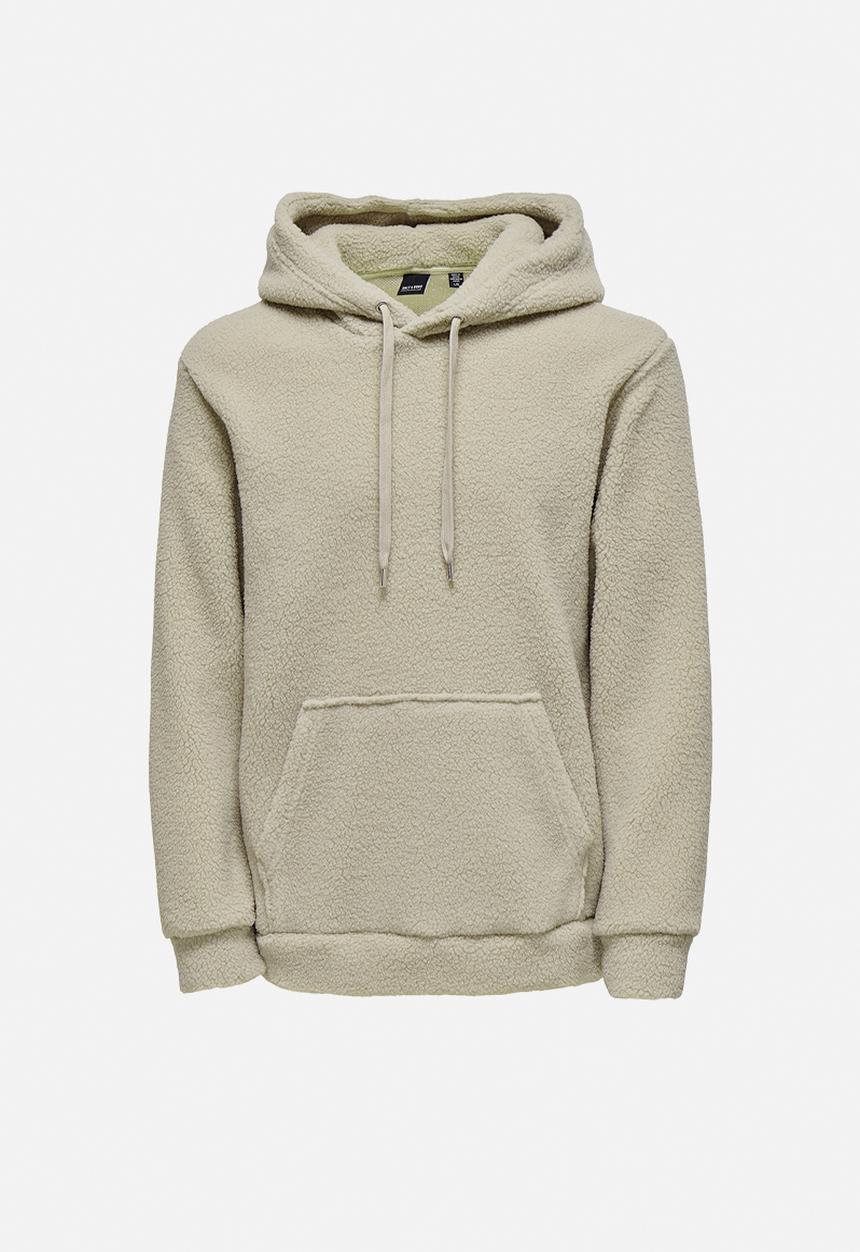 Only & Sons - Onsremy reg teddy hoodie sweat - silver lining