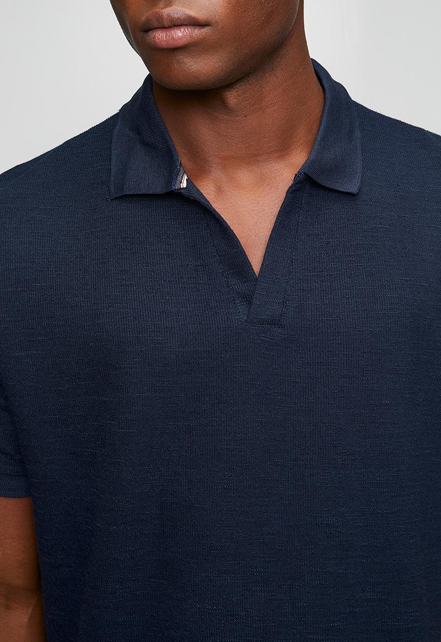 Brave Soul - Mens short sleeved trophy neck polo shirt wystanb - navy