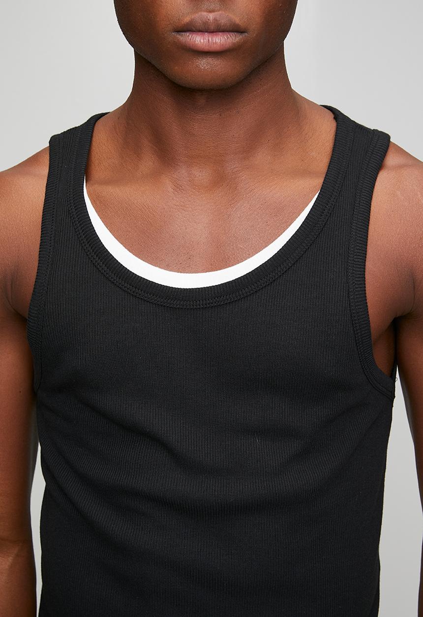 Brave Soul - Mens double layers vest layer - black/white