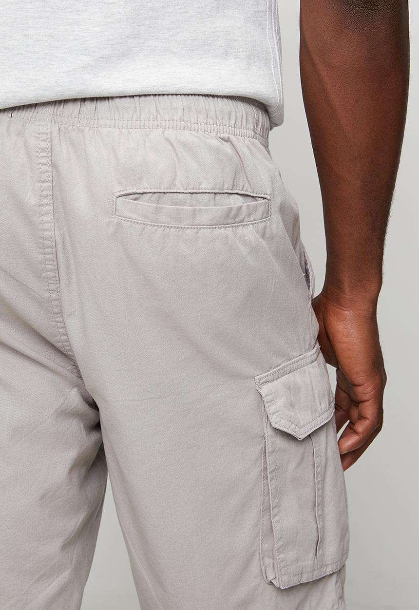 Brave Soul - Island Cotton Canvas Short - Light Grey