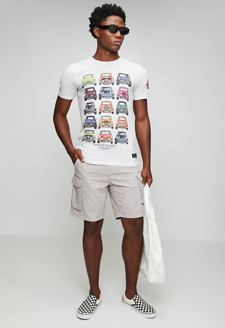 Brave Soul - Island Cotton Canvas Short - Light Grey