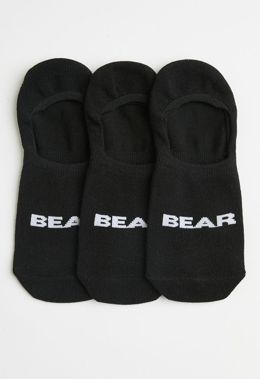 Bear - 3 Pack sneaker sock - black