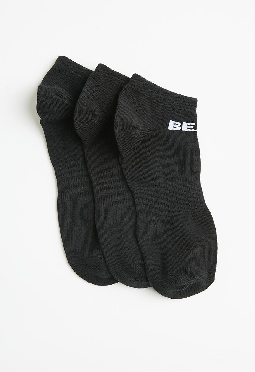 Bear - 3 Pack low cut sock - black
