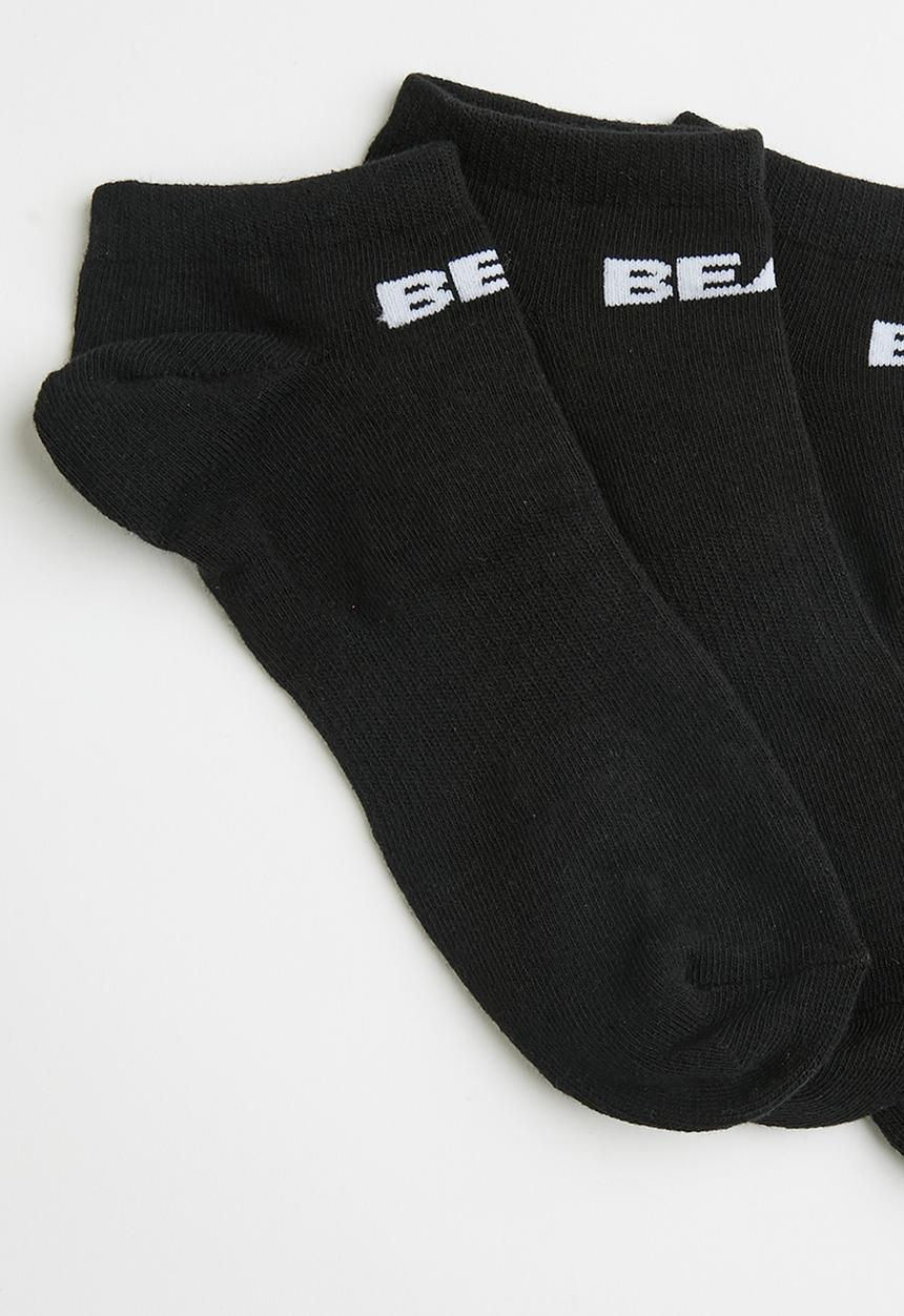 Bear - 3 Pack low cut sock - black