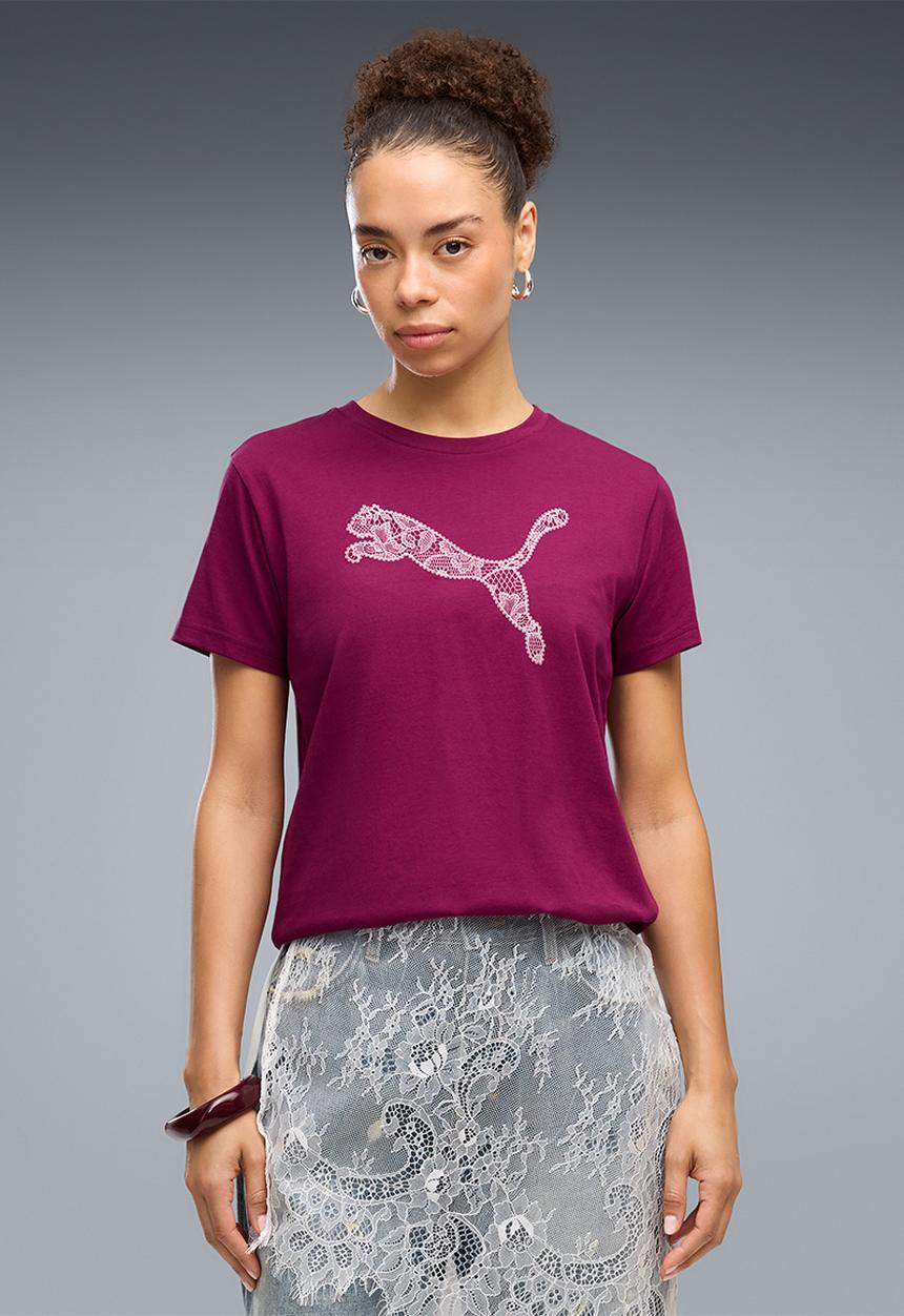 PUMA - Graphics Lace Cat Tee - Fuchsia Glow