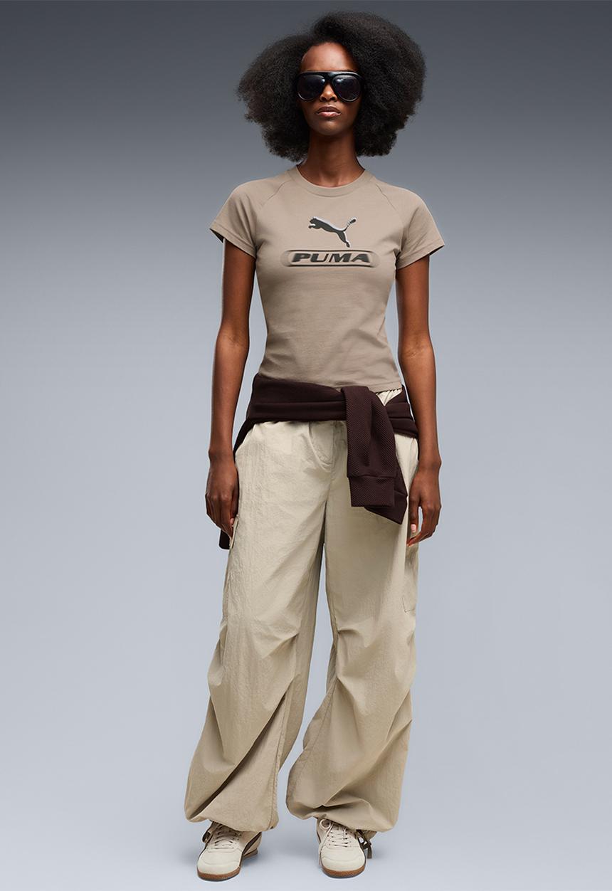 PUMA - Puma Sport Slim Graphic Tee - Mouse Gray