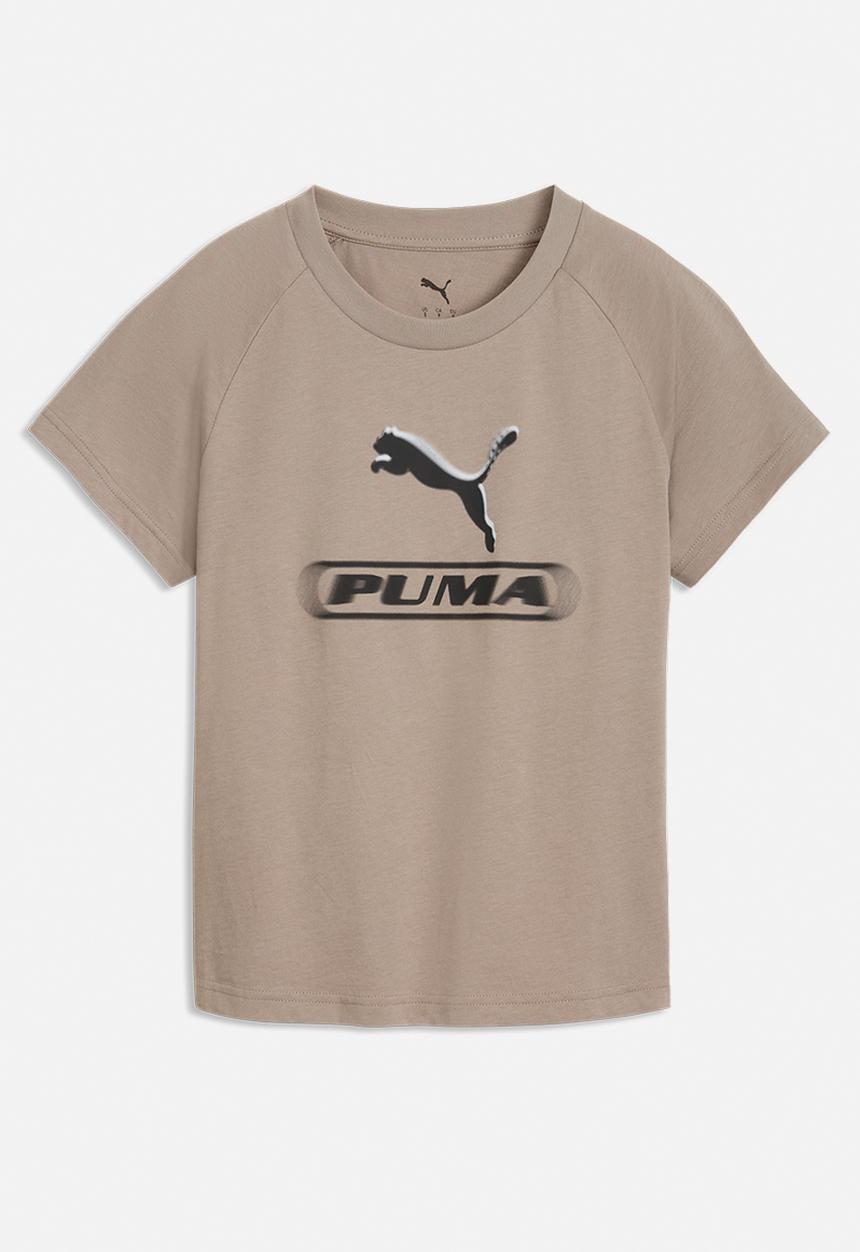 PUMA - Puma Sport Slim Graphic Tee - Mouse Gray