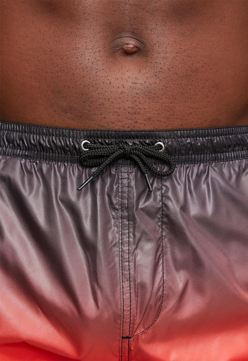 Brave Soul - Dip Dye Gradient Printed Swim Shorts - Red/Black