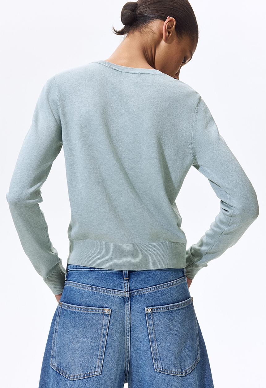 H&M - Fine-knit cardigan - light dusty turquoise