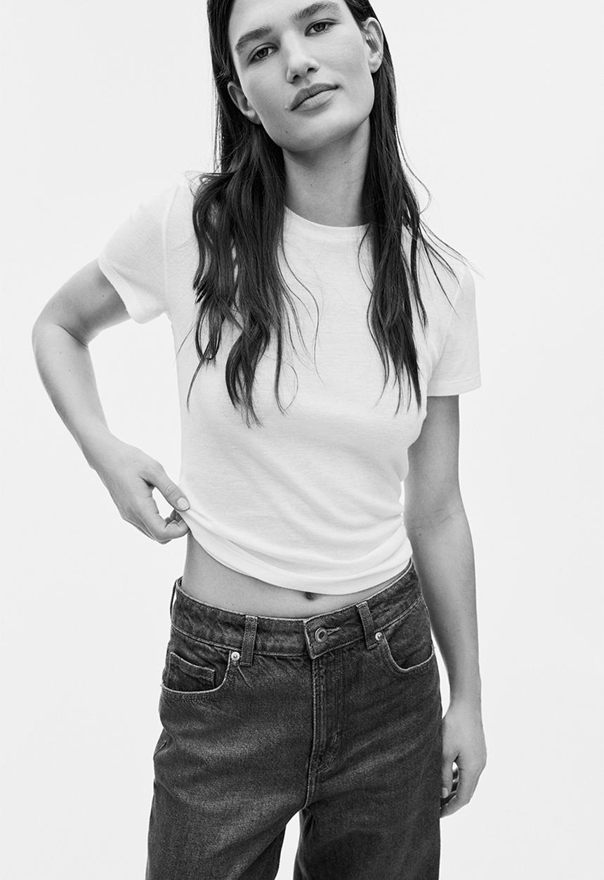 H&M - Wide high jeans - dark denim blue