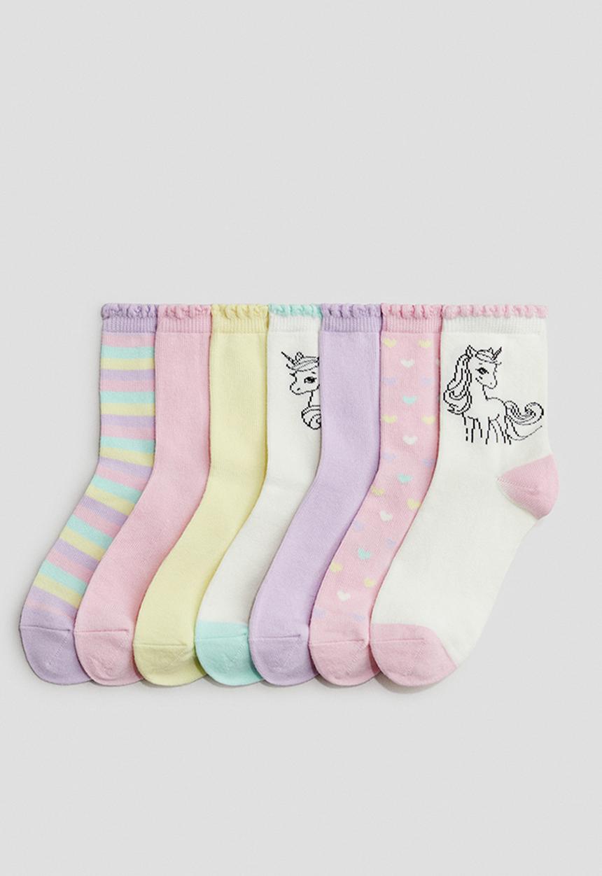 H&M - 7-Pack socks - light pink/unicorn