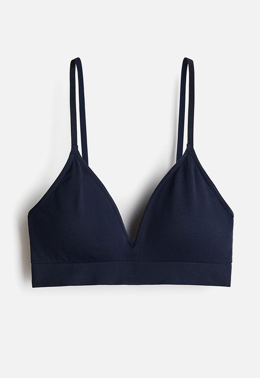 H&M - Seamless padded soft bra - navy blue
