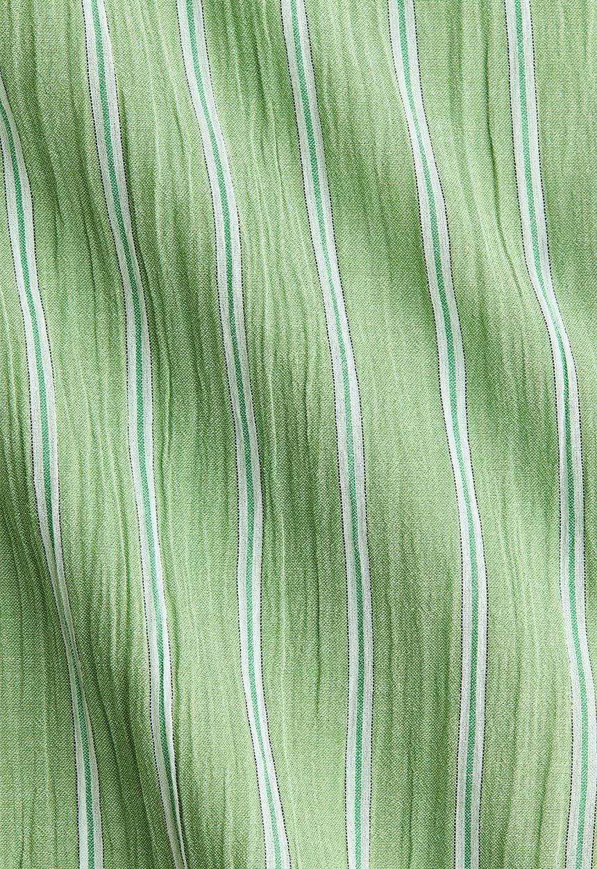 H&M - Long cotton shirt - green/striped