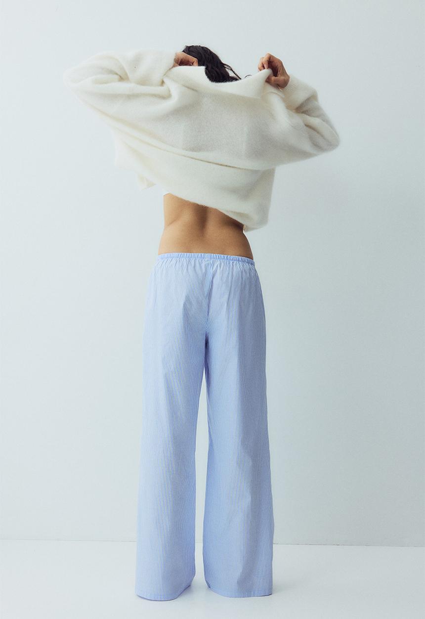 H&M - Cotton pyjama bottoms - blue/white striped