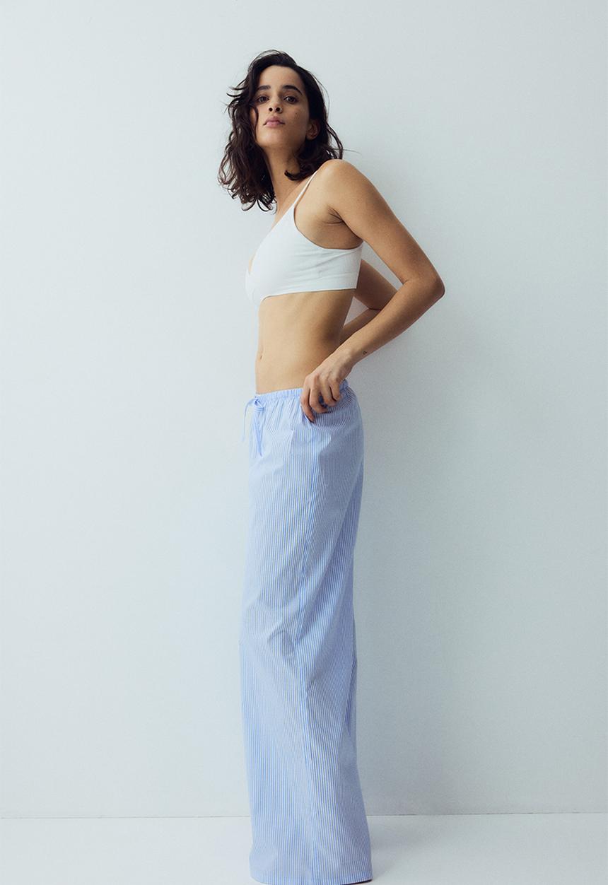H&M - Cotton pyjama bottoms - blue/white striped