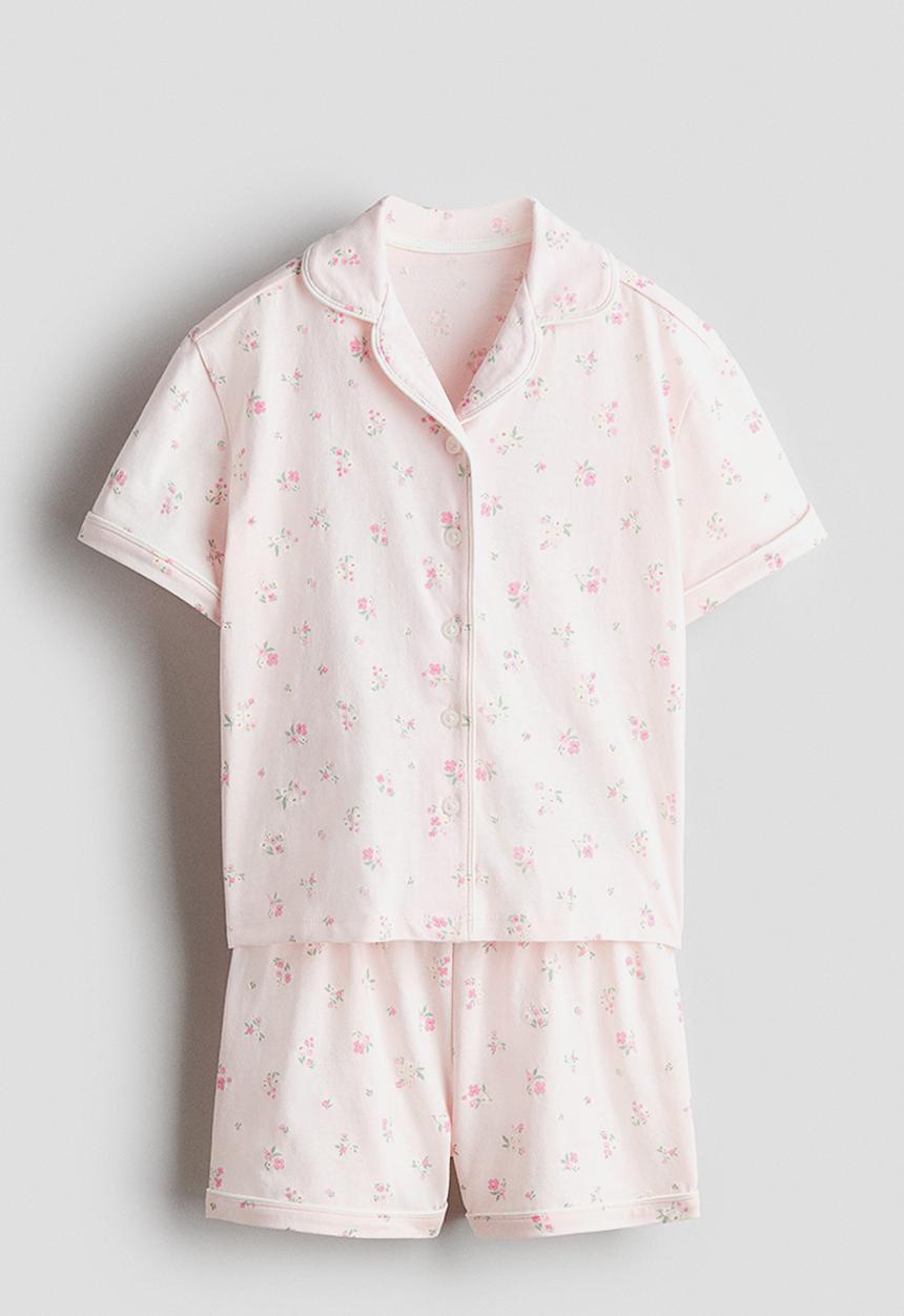 H&M - Patterned jersey pyjamas - powder pink/floral
