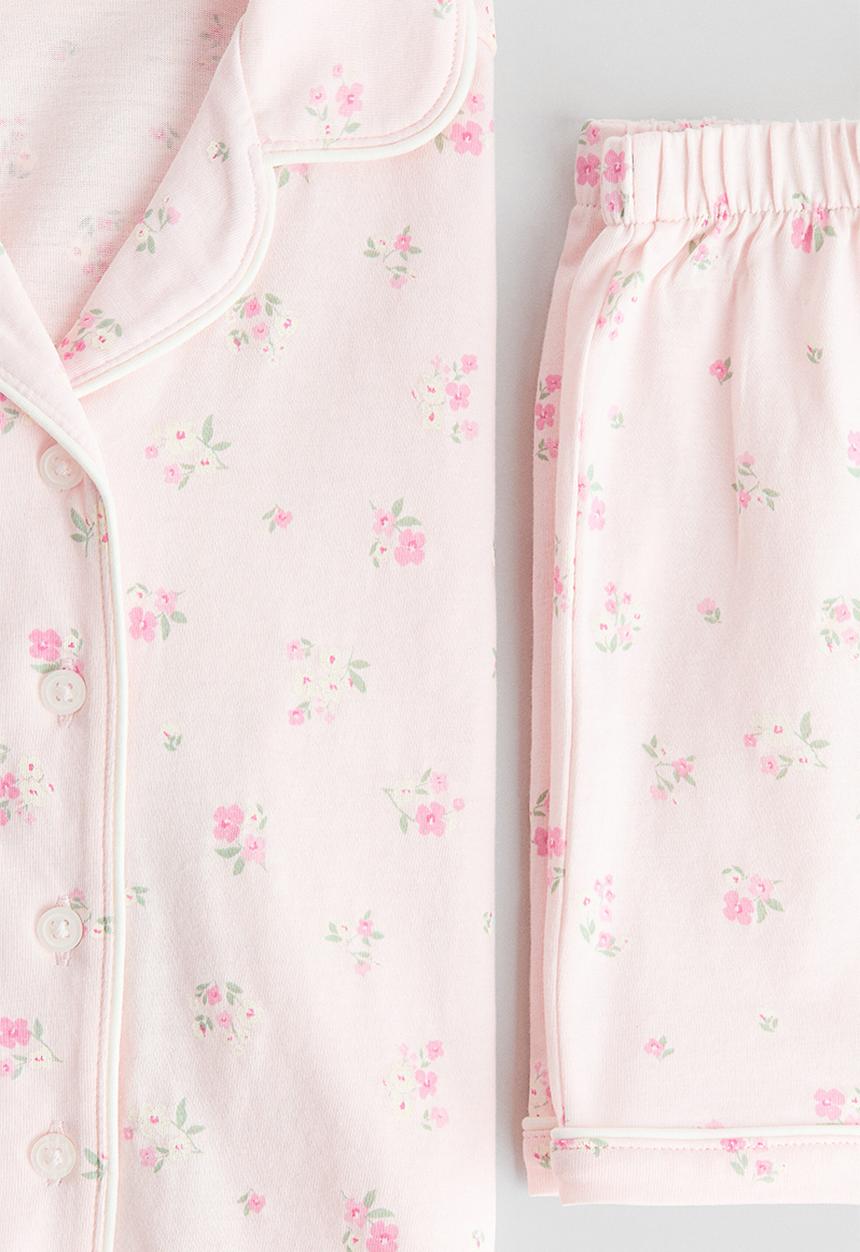 H&M - Patterned jersey pyjamas - powder pink/floral