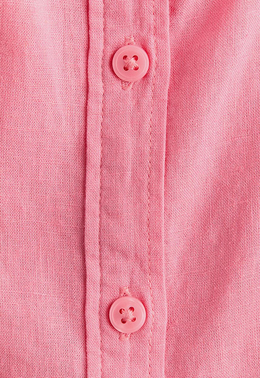 H&M - Linen-blend blouse - pink