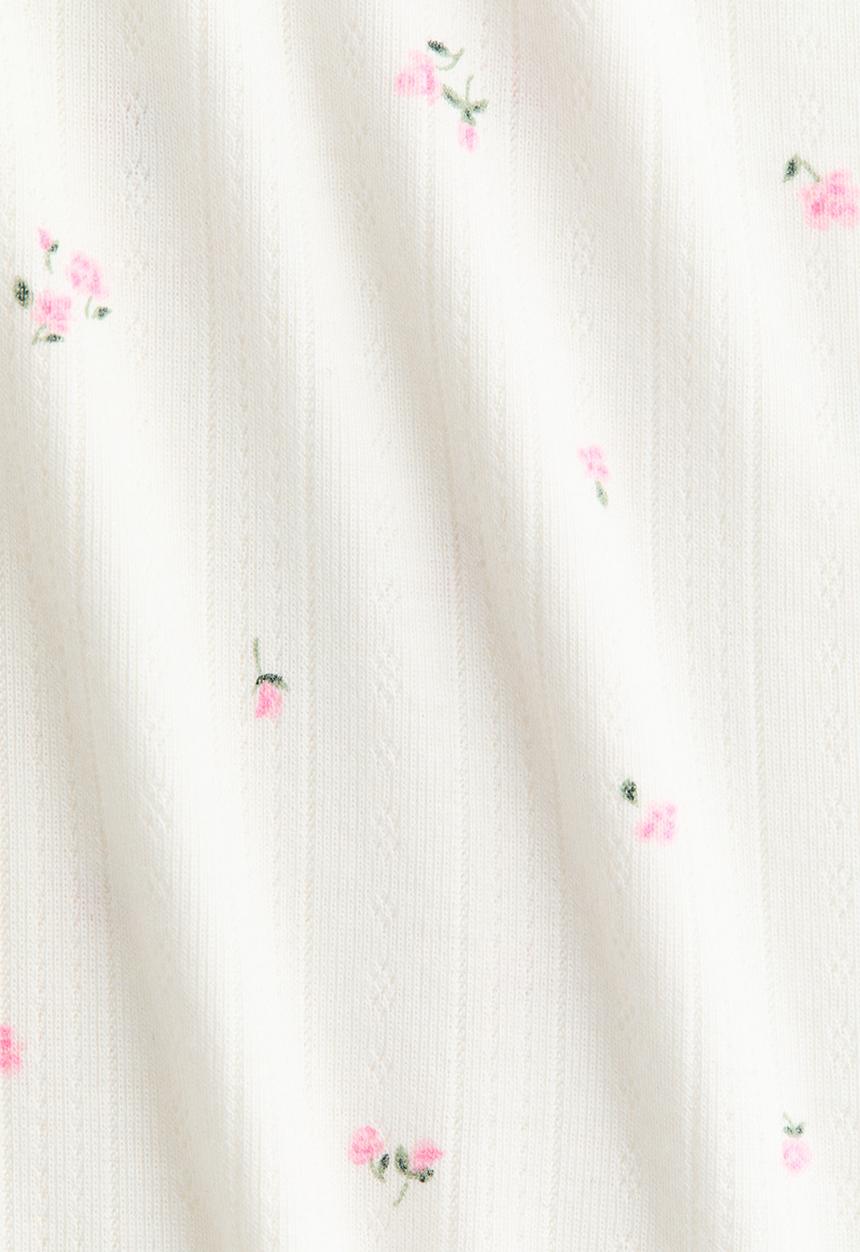 H&M - Pointelle pyjama bottoms - white/floral