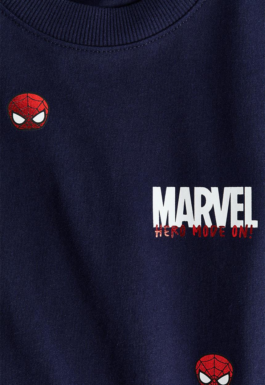 H&M - Oversized printed T-shirt - navy blue/spider-man