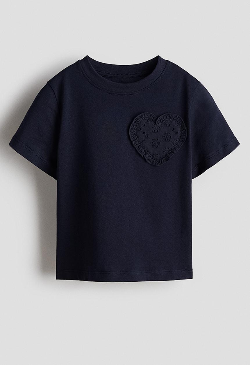 H&M - Motif-detail t-shirt - navy blue