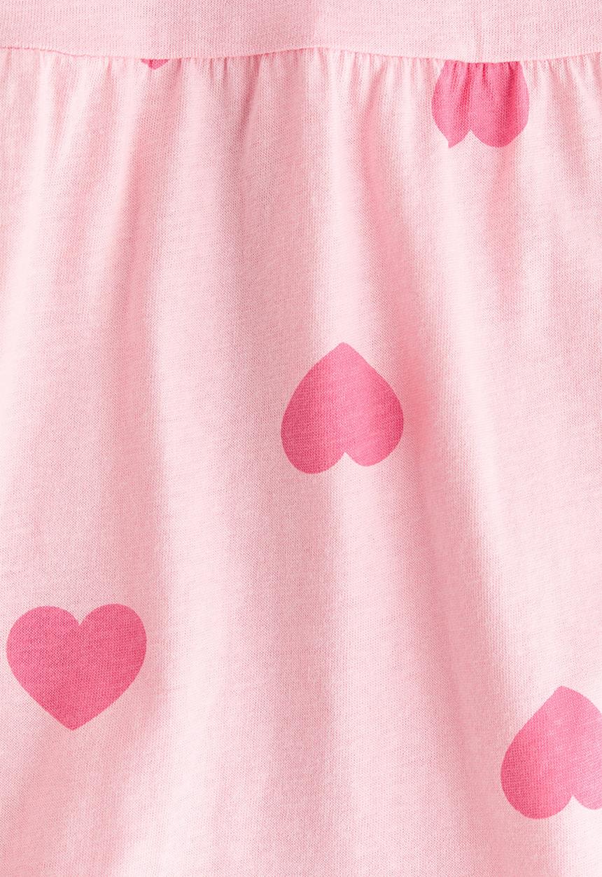 H&M - Printed cotton dress - light pink/hearts