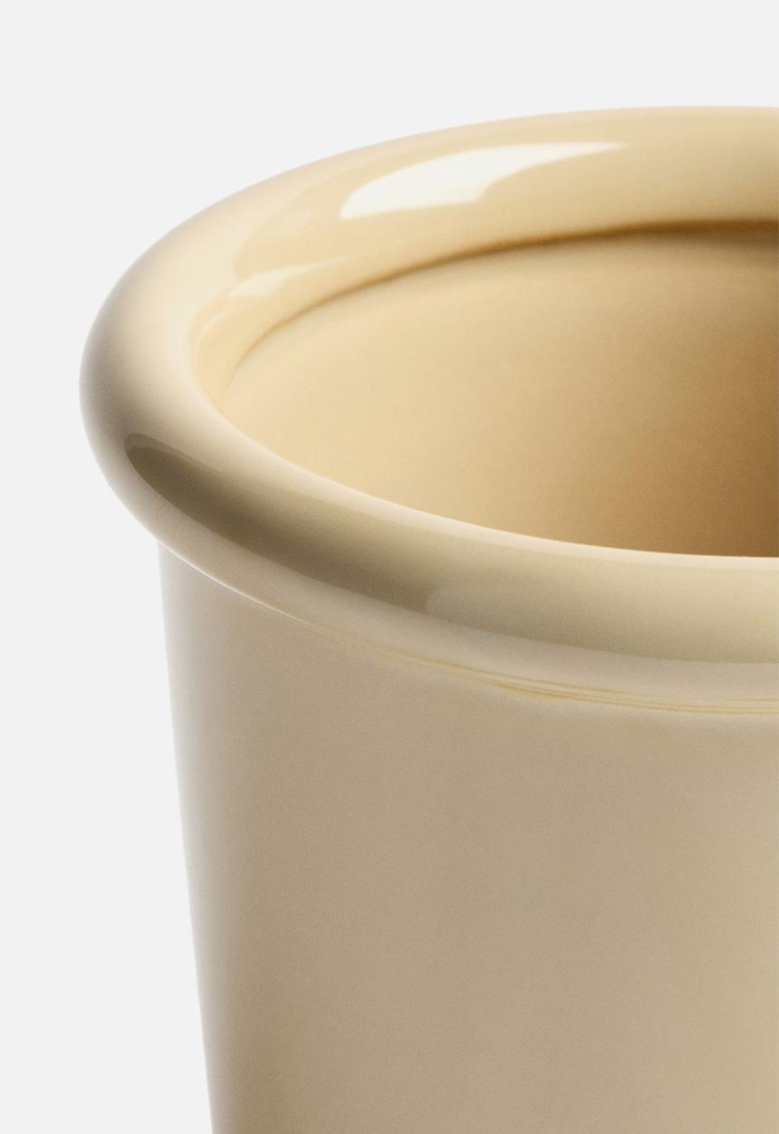 H&M - Extra-small stoneware plant pot with saucer - light yellow