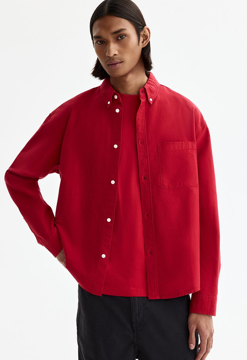 H&M - Relaxed fit oxford shirt - red