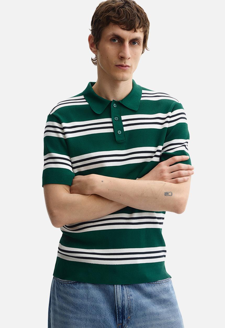 H&M - Regular fit polo shirt - green/striped