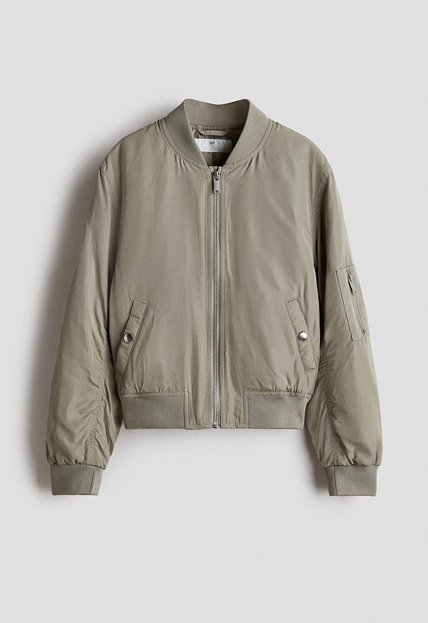H&M - Padded bomber jacket - khaki green