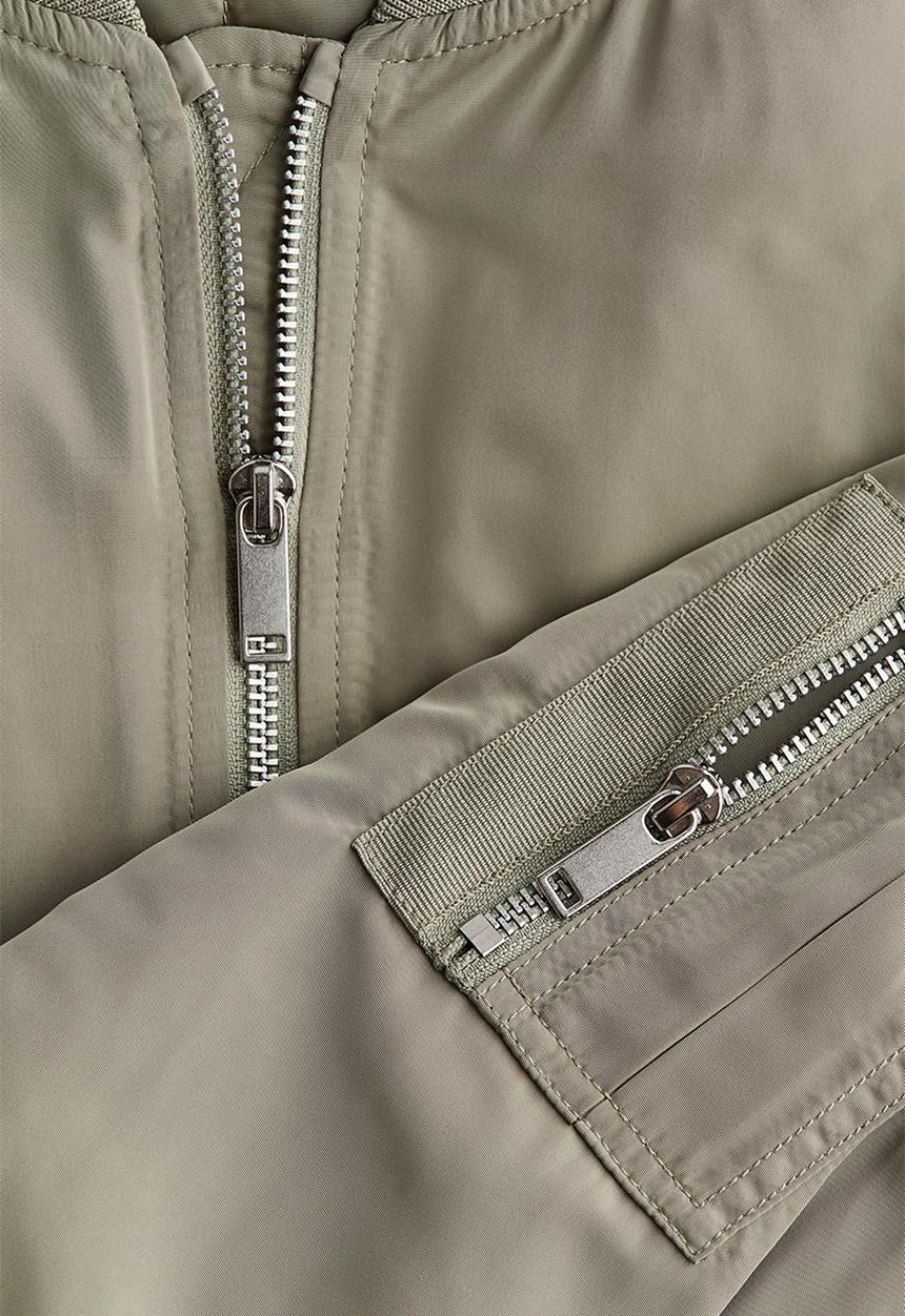 H&M - Padded bomber jacket - khaki green