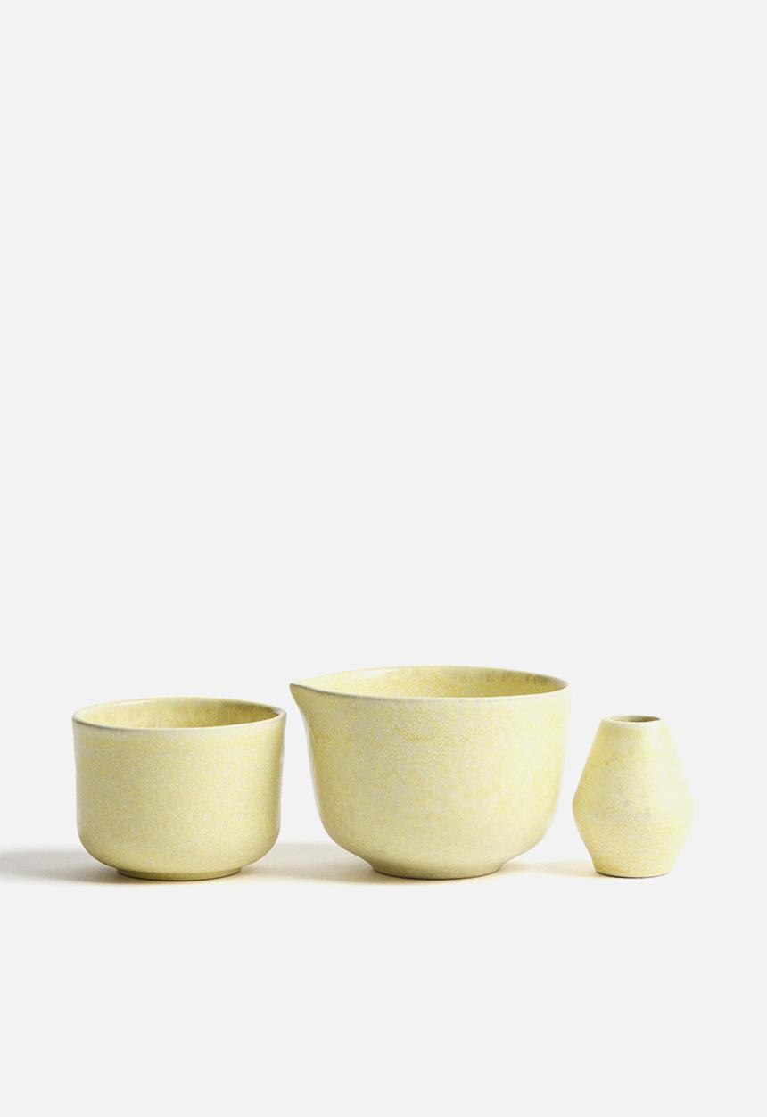 H&M - Stoneware matcha set - light yellow