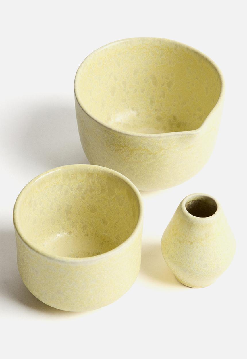H&M - Stoneware matcha set - light yellow